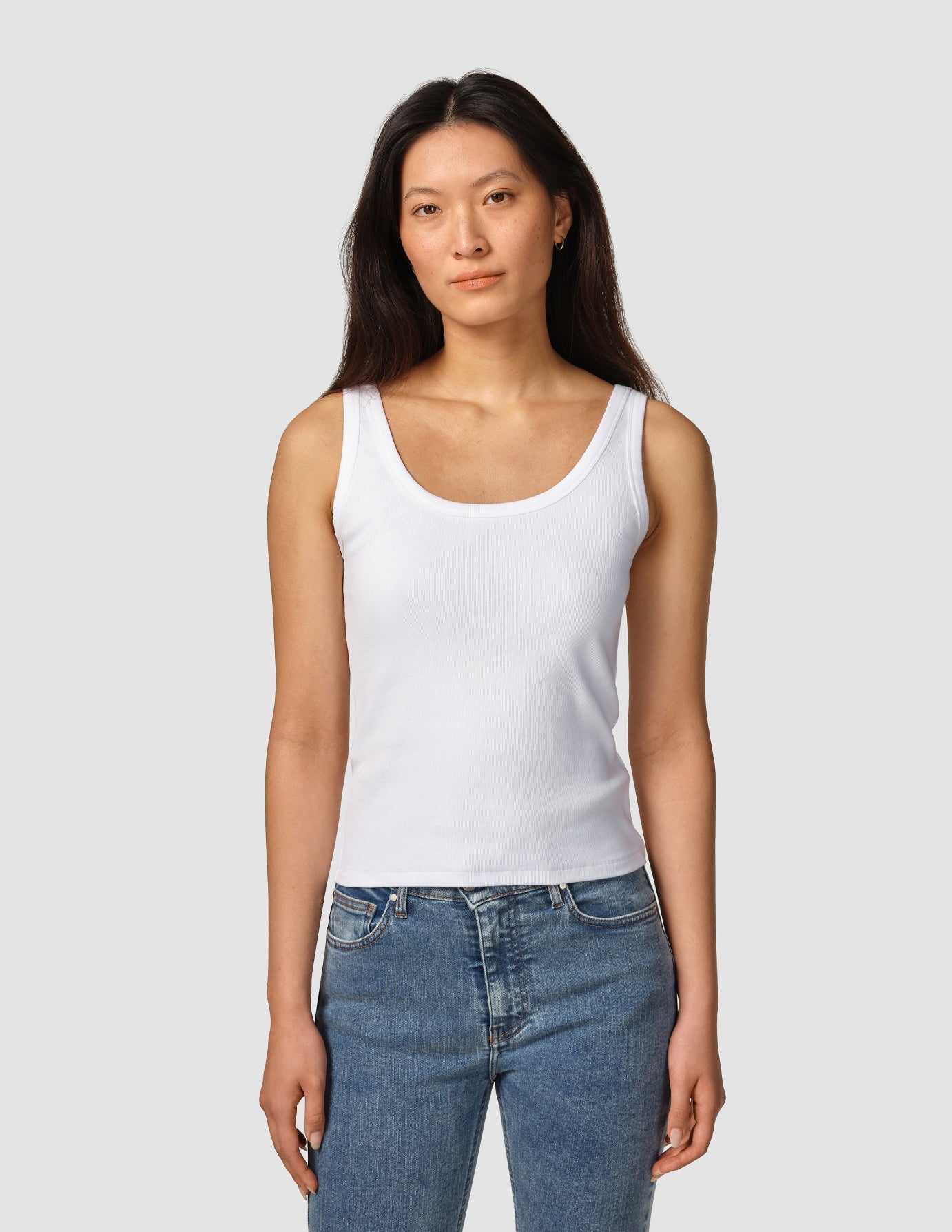 Rib Tank Top White